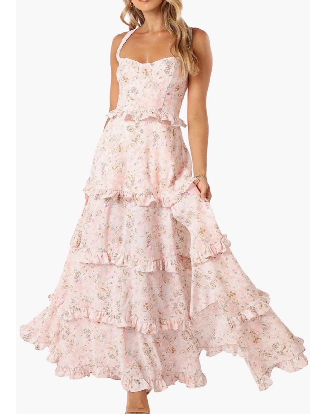 Petal and Pup Lillee Floral Print Tiered Maxi Dress Medium
